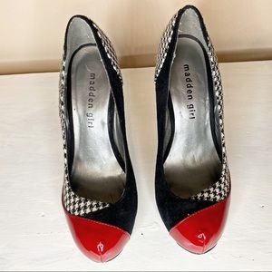 Madden Girl Houndstooth Print Heels Size 6
